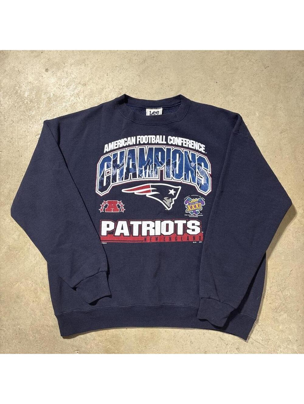 Vintage 90s Lee Sport New England Patriots AFC Champions Sweatshirt Mens XL